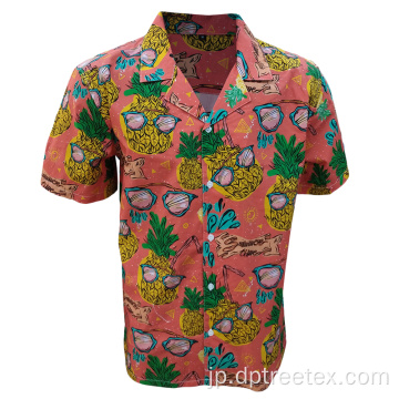 カスタムパイナップルプリントハワイスタイルのビーチシャツ